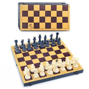 Настольная игра Владспортпром Шахматы фигуры-пластик король 71мм., шахматная доска пластик 30х30см.