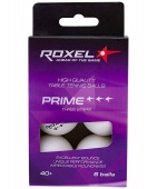 Мяч Roxel для настольного тенниса 3 Prime, белый (6шт.) 15364