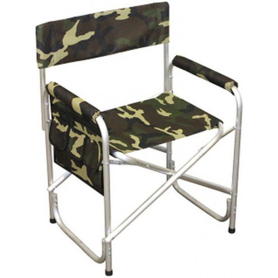 Кресло складное Стандарт с карманом на подлокотнике, алюминий AKS02
