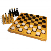 Настольная игра Владспортпром Шахматы и шашки шахматная доска пластик 30х30см.03036