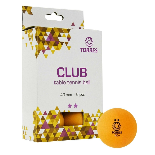 Мяч Torres для настольного тенниса Club 40мм 6шт. TT21013