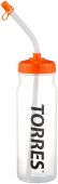 Бутылка для воды Torres 750мл, с трубкой, мяг.пластик, прозр.,оранж.крышкой SS1029