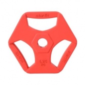 Диск обрезиненный Starfit BB-205 1,25кг с хватами d-26мм. без стальной втулки