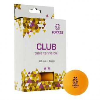 Мяч Torres для настольного тенниса Club 40мм 6шт. TT21013