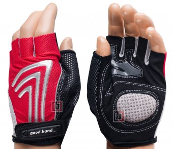 Перчатки Goodhand велосипедные укороч. пальц, 3 стрелки типа NIKE; ладонь-AMARA+гель подушка 33194